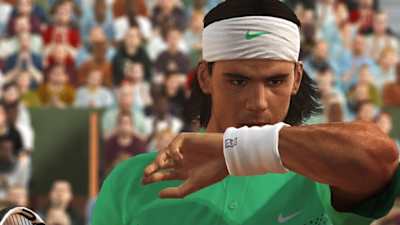 Le joueur de tennis espagnol Rafael Nadal dans le jeu vidéo Top Spin 4 de 2K Sports.