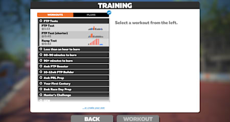 Die Tests finden sich im Trainings-Bildschirm und variieren nach Dauer.
