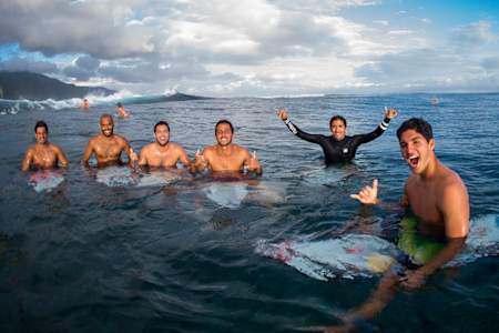 Italo Ferreira, Jadson Andre, Adriano de Souza, Filipe Toledo, Miguel Pupo and Gabriel Medina