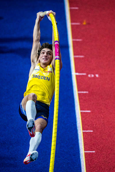 Armand Duplantis at the 2022 World Athletics Indoor Championships in Serbia