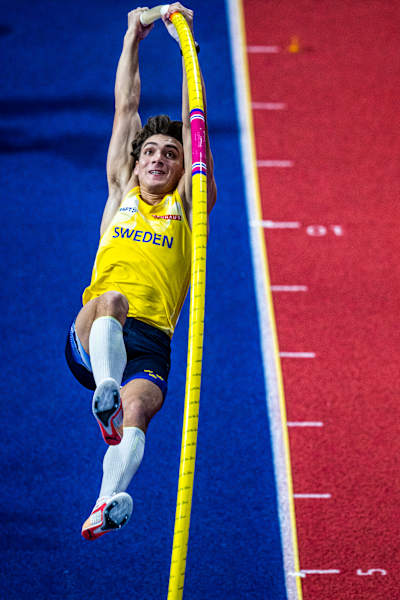 Armand Duplantis at the 2022 World Athletics Indoor Championships in Serbia
