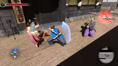 Ein Screenshot des Kampfsystems aus Like a Dragon: ishin