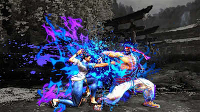 Chun-Li parries Ryu's attack at the perfect moment 