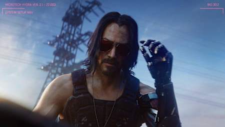 Johnny Silverhand interpretado por Keanu Reeves en Cyberpunk 2077