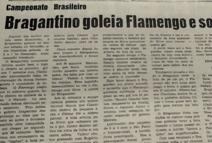 O Dia Em Que O Bragantino Passou Por Cima Do Flamengo