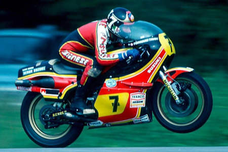Barry Sheene w akcji na Suzuki RG500