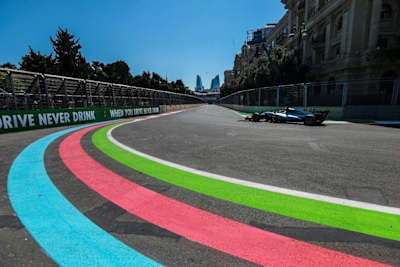 Lewis Hamilton of Mercedes took pole position at the 2017 Azerbaijan F1 Grand Prix.