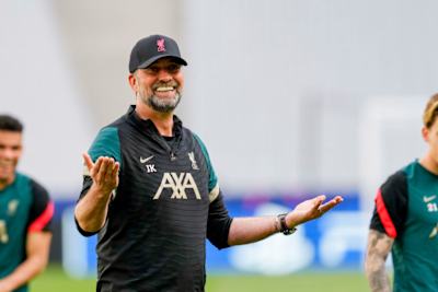 Former Liverpool FC coach Jürgen Klopp pictured during a training session at the club.