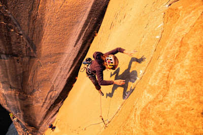 Sasha DiGiulian seen while climbing the Platinum Wall route on El Capitan in Yosemite National Park.  