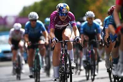 British cyclist Zoe Bäckstedt competes during the 12th Baloise Ladies Tour 2026 in Belgium. 