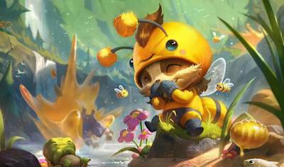 The splash art for League Of Legends champion Teemo’s Beemo skin.