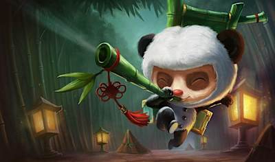 The splash art for League go Legends champions Teemo's Panda skin