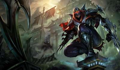 Artwork of the character Zed from League of Legends.