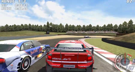 Una captura de pantalla de DTM Race Driver 3 muestra una carrera en Spa-Francorchamps.