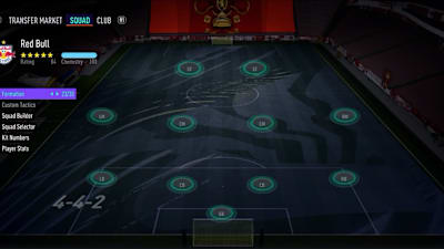 De 442 formatie tijdens een FIFA 21 spel