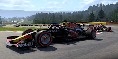 A screenshot of Max Verstappen in F1 2020