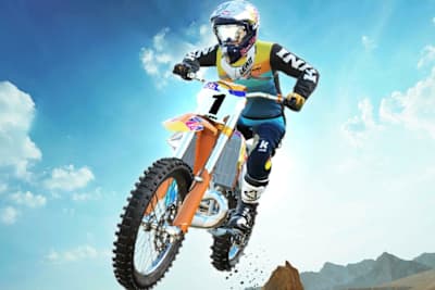 A screenshot of the Title Screen in Dirt Bike Unchained