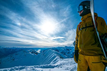 Ski touring the routes of Kicking Horse Mountain Resort in Golden, BC.