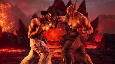 平八と一八が一騎打ちを繰り広げる舞台には『鉄拳2』で決戦の地となった場所と同様に火山が選ばれる。