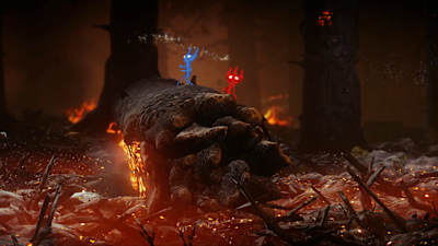 Captura de pantalla del modo cooperativo de Unravel 2 para Nintendo Switch.