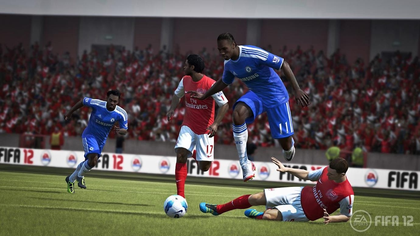 Chelsea taking on Arsenal in FIFA 12