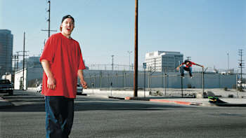 Skateboarders in a still from film Yeah Right!