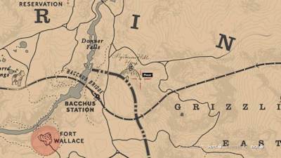 A screenshot showing the burial location of Arthur Morgan, in Red Dead Redemption 2