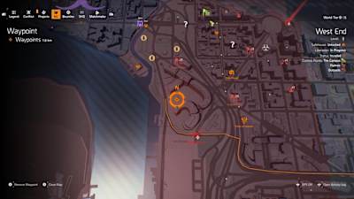 A screenshot from The Division 2 showing the location of the Midas and Revenant hunter masks.