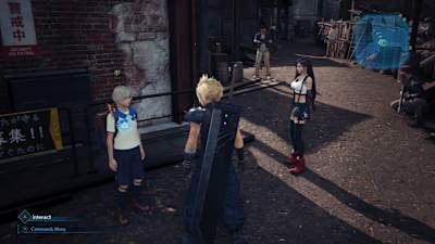 Cloud y Tifa se encuentran con Chadley. Ella te da algunas de las materias más fuertes del juego.