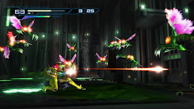 Una captura de pantalla del juego de Wii Metroid Other M.