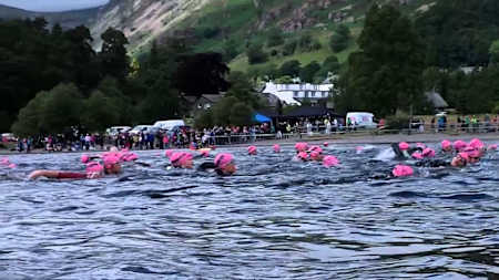 Racers in the Ullswater Epic Lakes Swim