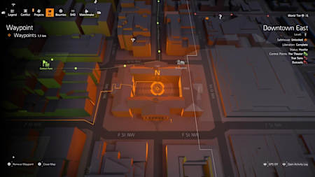 A screenshot from The Division 2 showing the location of the Crimson hunter mask.