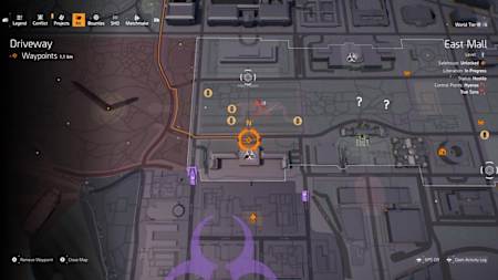 A screenshot from The Division 2 showing the location of the Specter mask.