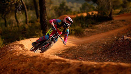 A MTB rider takes to a trail at La Fenasosa Bike Park.