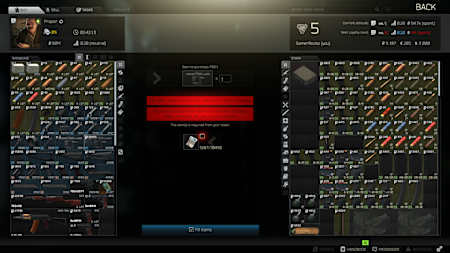 Silah, ekipman ve eşyaları satmak ya da yenilerini almak mümkün