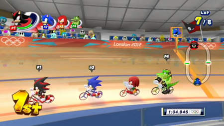 Una captura de pantalla de Mario y Sonic en los Juegos Olímpicos.