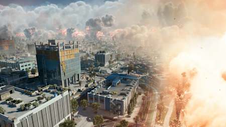 Screenshot from Battlefield 6 REDSEC shows the firestorm.