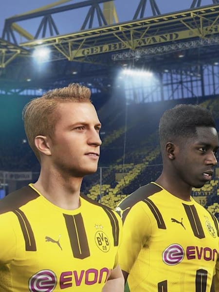 A screenshot from FIFA 19 of Borussia Dortmund players.