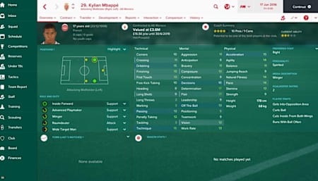 Check out Mbappé's stats in FM17