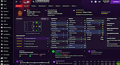 L'AZ Alkmaar dans Football Manager 2021