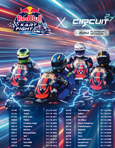 Red Bull Kart Fight: Timings