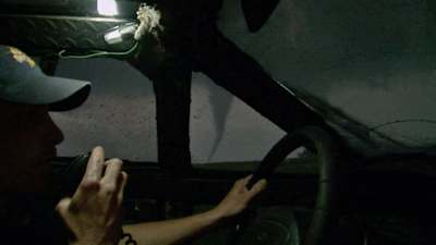 Ronan P. Nagle driving during an active Tornado Storm Chase