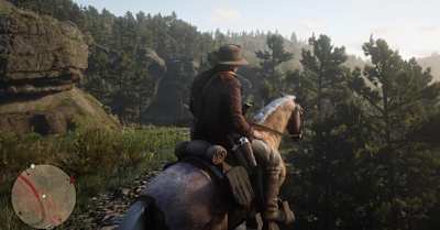 On horseback in Red Dead Redemption 2