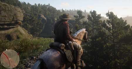 On horseback in Red Dead Redemption 2