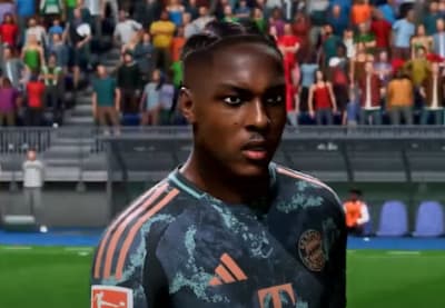 Bayern Munich footballer Mathys Tel pictured in EA Sports FC 25.