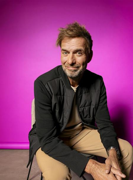 Jürgen Klopp pictured during a photoshoot in Germany to celebrate his new role as Red Bull's Head of Global Football. 