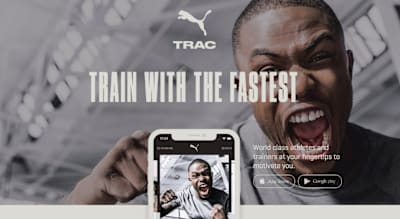 Screenshot of Pumatrac Fitness-App Website