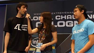 Interview de joueurs lors du tournoi League of Legends des Intel Extrême Masters à Cologne.