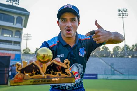 Opening batsman Dhairav Oza at Red Bull Campus Cricket