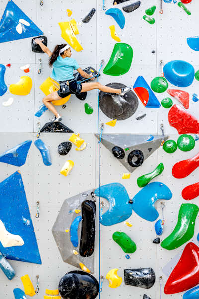 Natalia Grossman at the USA Climbing Training Center in Salt Lake City